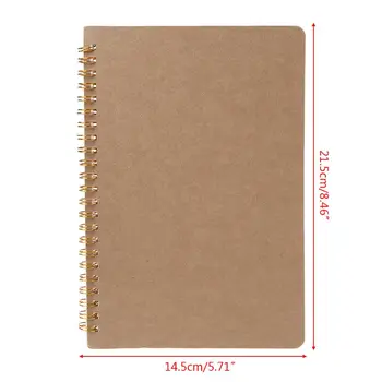 

A5 Bullet Notebook Kraft Dot Grid Time Management Blank Book Spiral Journal Weekly Planner School Office Supplies