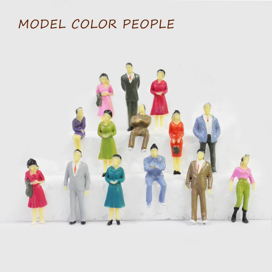 100 шт модель цветной рисунок для diorama модель песок стол декорации делая 1/50 все сидя модель Цветные люди для модели сада