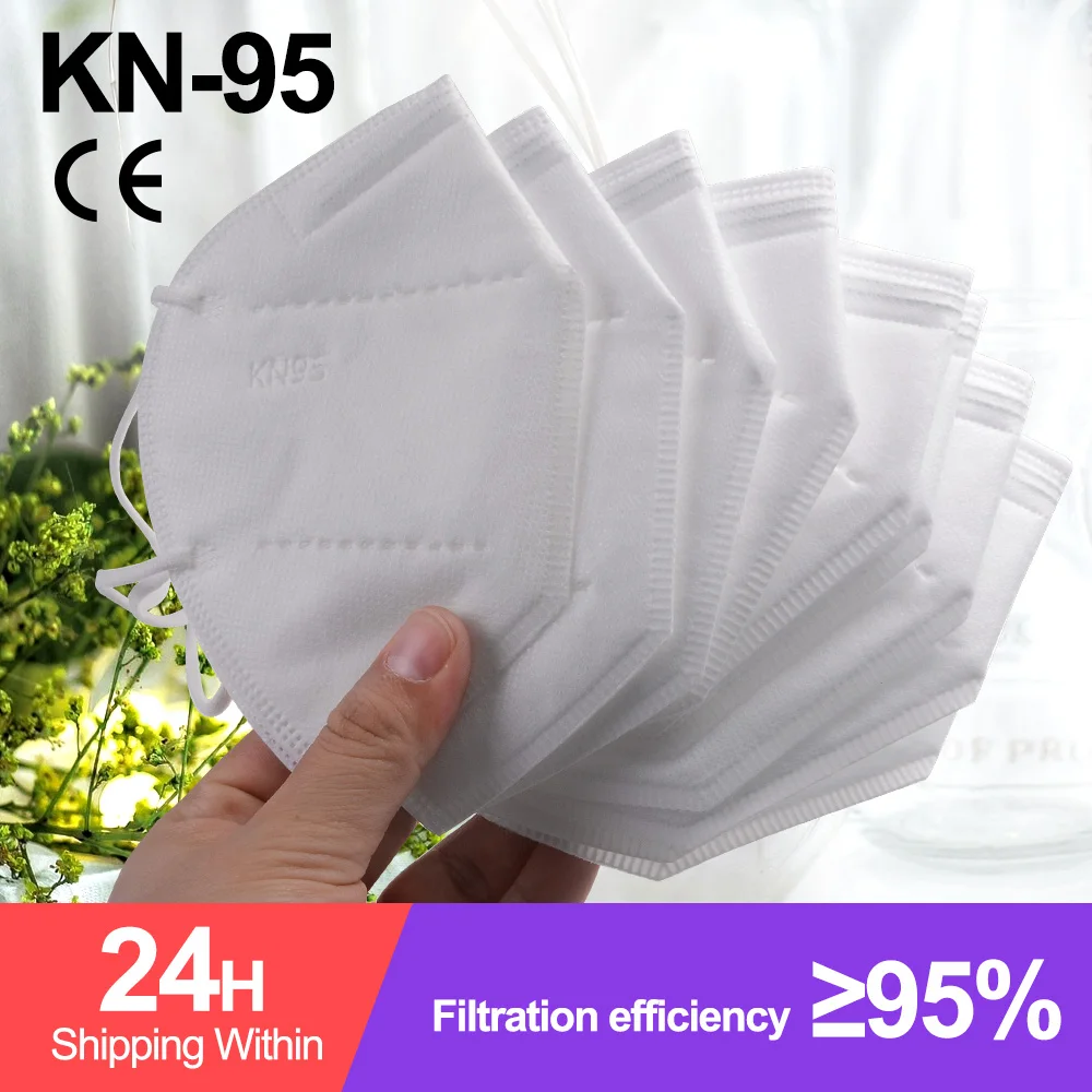 50 шт. FFP2 KN95 Mascarillas маска для лица 95% PM2.5 CE 5 слоев фильтр дышащий защитный здоровья