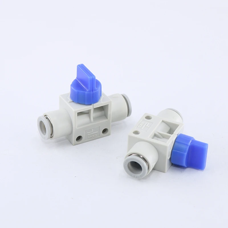 SMC สีขาว PNEUMATIC Connector VHK3 ประเภทคู่มือวาล์ว VHK2-04-04F / 06-06F / 08-08F / 10-10F / 12-12F 2-Way ชิ้นส่วนนิวเมติก 1