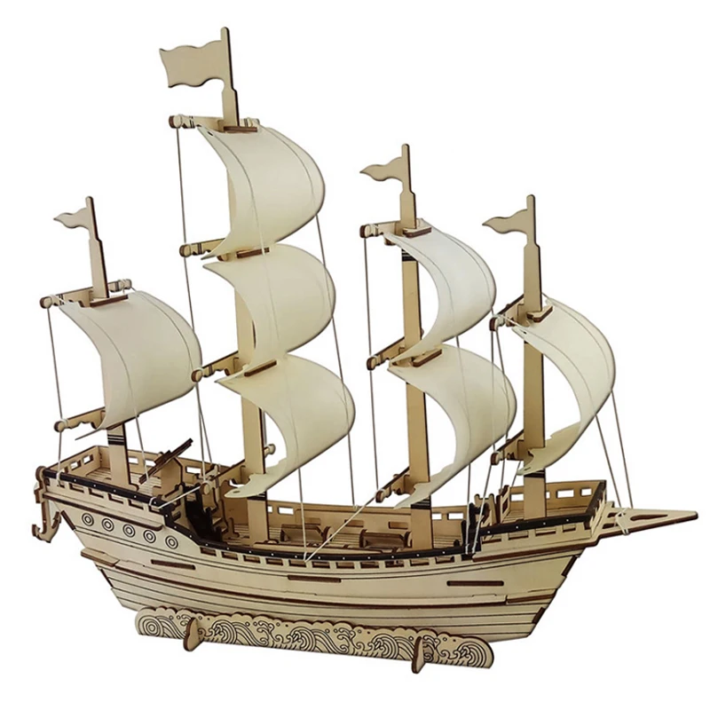 Sailboat Diy игрушка головоломка 3D маленькая лодка Развивающие детские подарочные