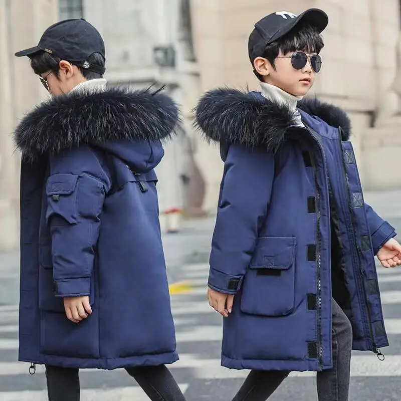 Г. Зимняя одежда для больших детей; Детский пуховик; зимнее пальто средней длины для мальчиков