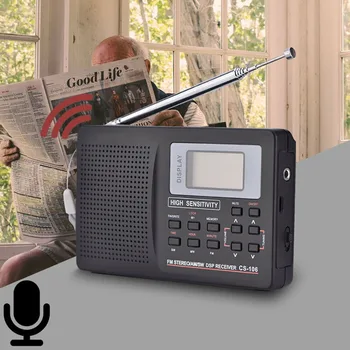 

Portable Digital Radio AM/FM/SW/MW World Full Band+Alarm Clock Earphone Portable Digital World Full Band Receiver Stereo Radio