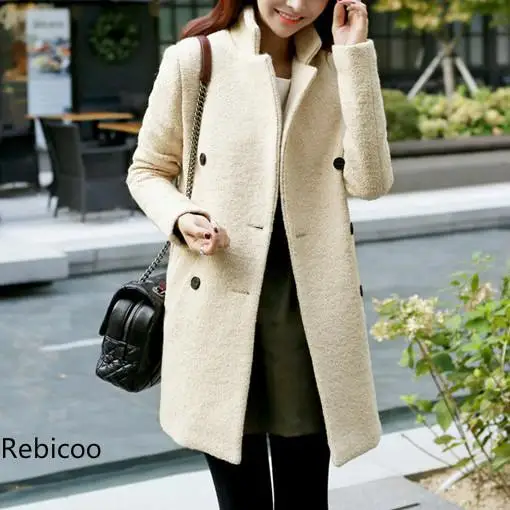 

New women's fall and winter clothes in the long section woolen coat was thin wool coat female women dress cheap clothes china