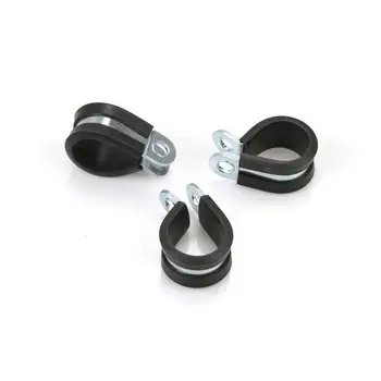 

10pcs 6/ 8/10/12/14/16mm Stainless Steel Rubber Lined P Clips Wiring Hose Clamp Pipe Cable P Clip Metal