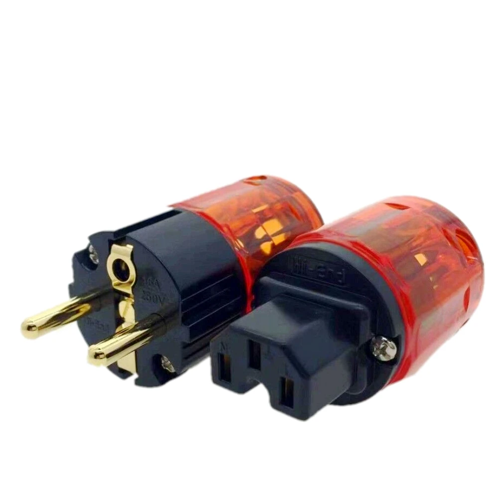 Oyaide P 046E 24K позолоченная штепсельная вилка европейского стандарта Schuko + C IEC MATIHUR Hi
