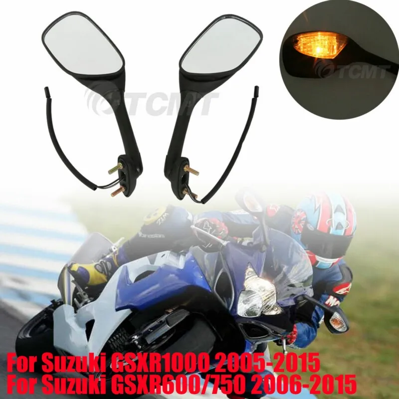Зеркало заднего вида с поворотным сигналом для Suzuki GSXR 1000 2005-15 600 750 06-15