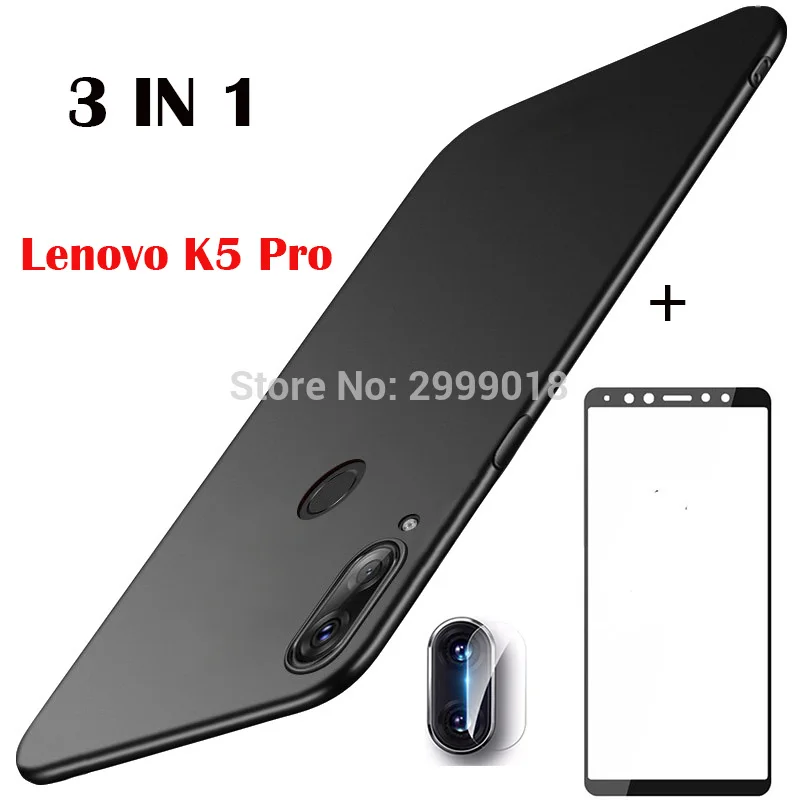 Чехол 3 в 1 + закаленное стекло для камеры Lenovo K5pro L38041 Защитное экрана 3d-стекло |