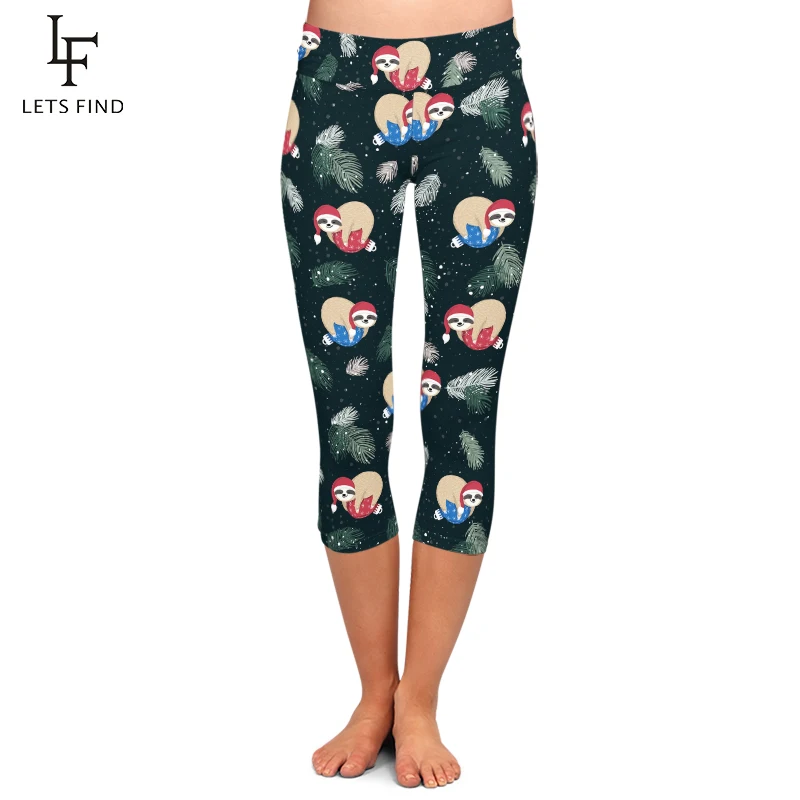 LETSFIND High Quaility Women Pants 3D Winter Funny Sloth Print Capri Legging High Waist Plus Size Elastic Slim Mid-Calf Leggings LETSFIND High Quaility Women Pants 3D Winter Funny Sloth Print Capri Legging High Waist Plus Size Elastic Slim Mid-Calf Leggings