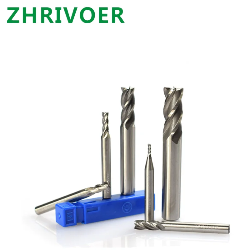 

Multi specification round shank flat end milling cutter multi function high speed steel 4-edge straight shank end milling cutter