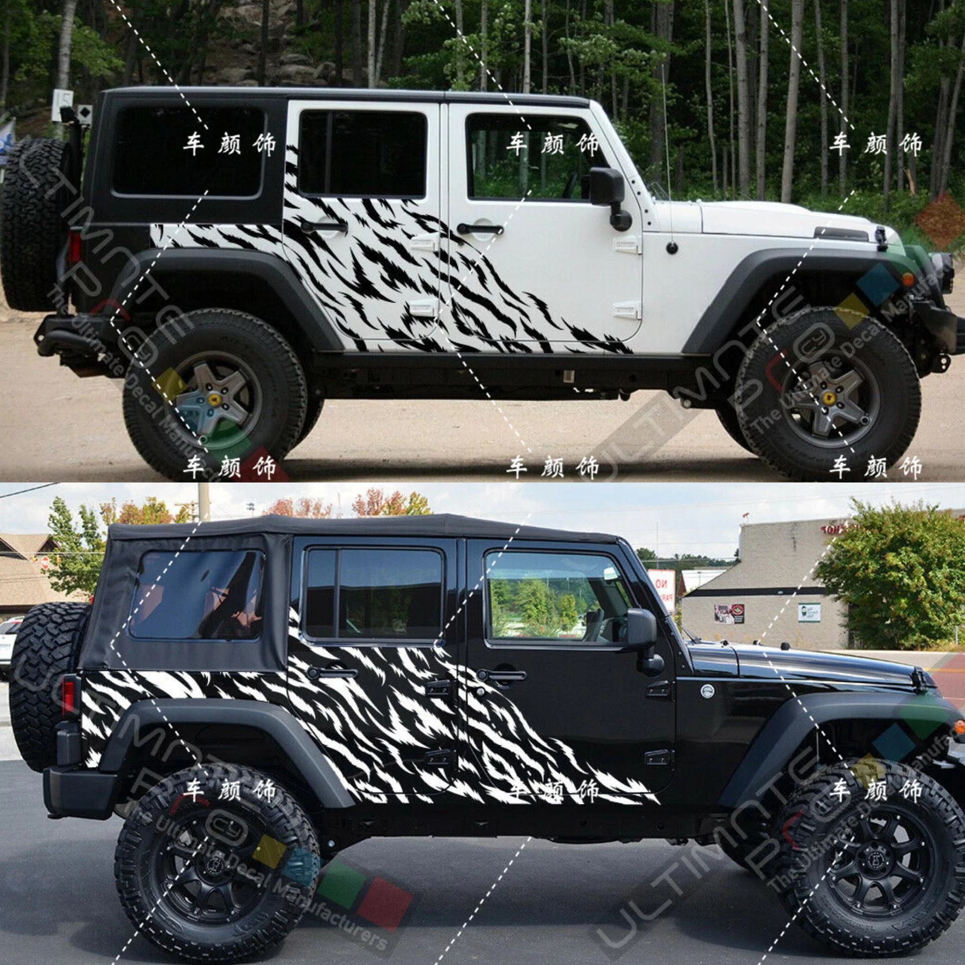 2pcs Car Stickers Body Side Decoration Decal Vinyl Sticker For Jeep Wrangler  Unlimited Rubicon Tj Jk Cj Tj Yk Jl Xj Accessories - Car Stickers -  AliExpress