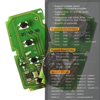 Keyforkess Surport serie 4D 8A per Toyota Lexus Xhorse VVDI XM Lonsdor Smart Universal Regeneral Remote Circuit Board VVDI Key Tool - KEYECU Surport serie 4D 8A per Toyota Lexus Xhorse VVDI XM Lonsdor Smart Universal Regeneral