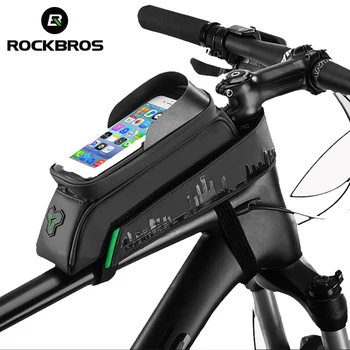 

ROCKBROS Bicycle Bag Front Tube Bike Phone Bag Touch Screen Saddle Bag Waterproof Cycling Frame 5.8/6 Inch MTB Bag Accessories