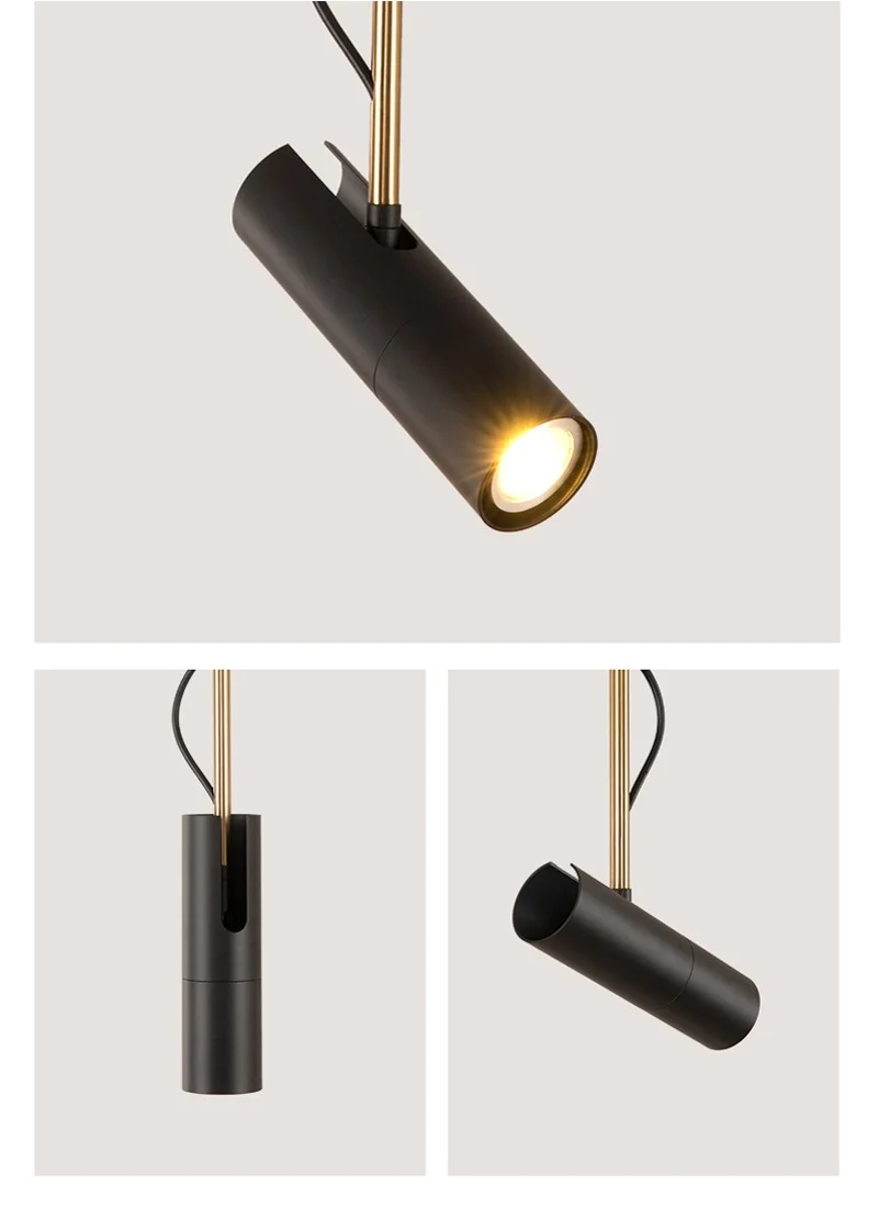 LukLoy светодиодный вращающийся Точечный светильник, современный подвесной светильник в скандинавском стиле, подвесной светильник для гостиной, светильник для одежды, черная лампа, Золотая лампа, белая лампа