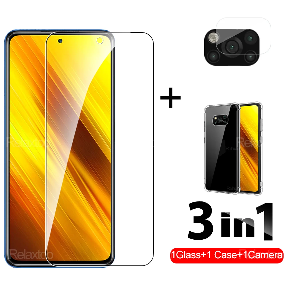 Стеклянный чехол для Xiaomi Mi Poco X3 NFC X3 Pro GT M3 M3Pro F3 NFC, Защитная пленка для экрана 6,67 дюйма, Защитная пленка для камеры M2007J20CG