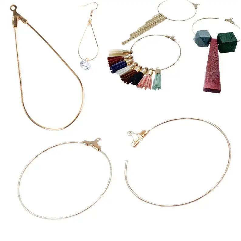 

150pcs, DIY Hoops Earrings Teardrop Single Hole Earring Making Geometric Pendants DangleDIY Jewelry Accessory