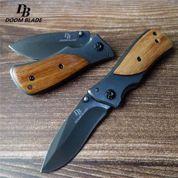 Folding Tactical Knife Steel Wood Combat Portable Pocket Titanium Knives Utility Survival Hunting Rescue Tools 5