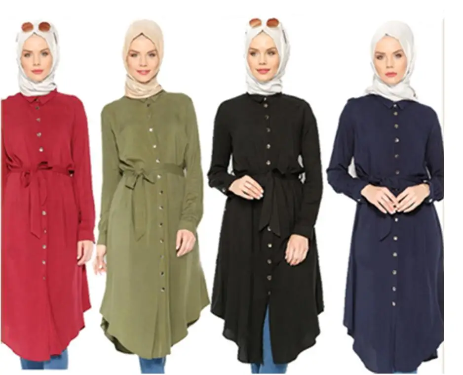 Женская рубашка с длинным рукавом Abaya длинными рукавами в турецком и