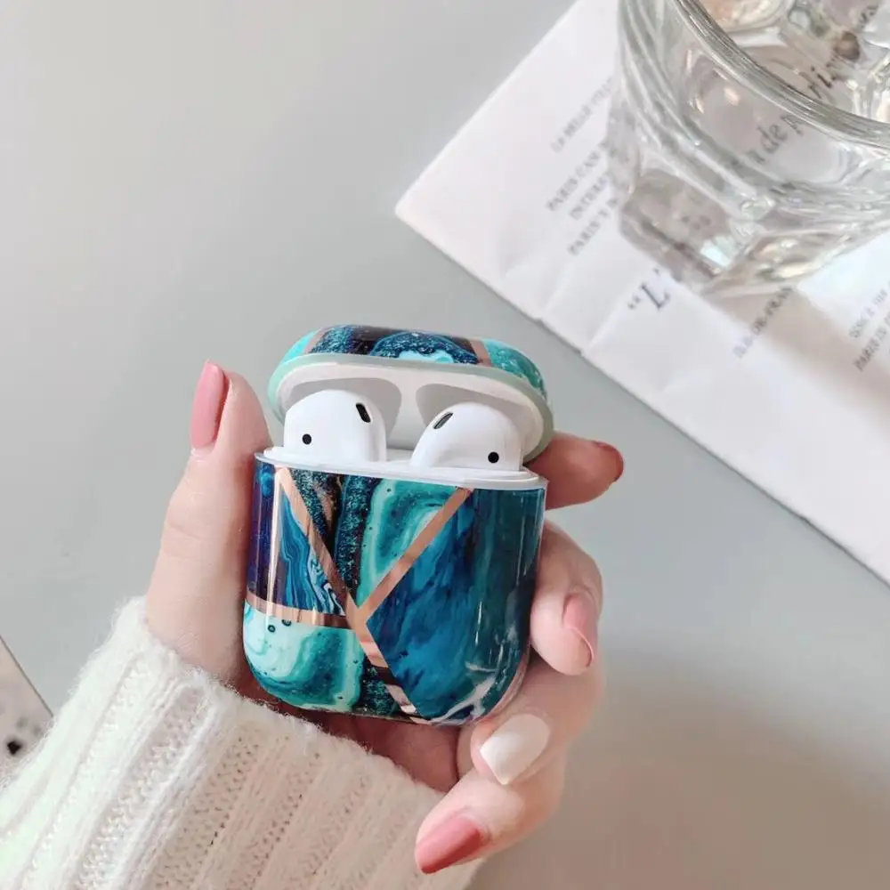 Style 5 Роскошный гальванический Золотой неровный чехол для Airpods, милый защитный чехол для наушников с Bluetooth для Air pods 2, чехол - Цвет: Style 5