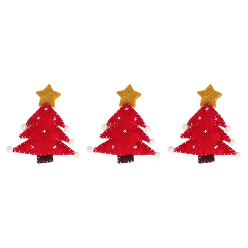 3 шт. маленькие рождественские украшения из шерстяного войлока Рождественская елка форма пентаграммы Подвески украшения Рождественские
