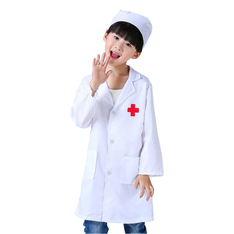 Kids Doctor Nurse Uniforms Fancy Role Play Costume for Girl Boys Nurse Doctor Cross Coat Children Cosplay Party Toys Set Outfits