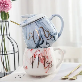 

Nordic Ins Net Red Marble Big Belly Ceramic Cup Cute Male and Female Student Couple Drinking Cup Cups and Mugs Funny Mug Tea Mug