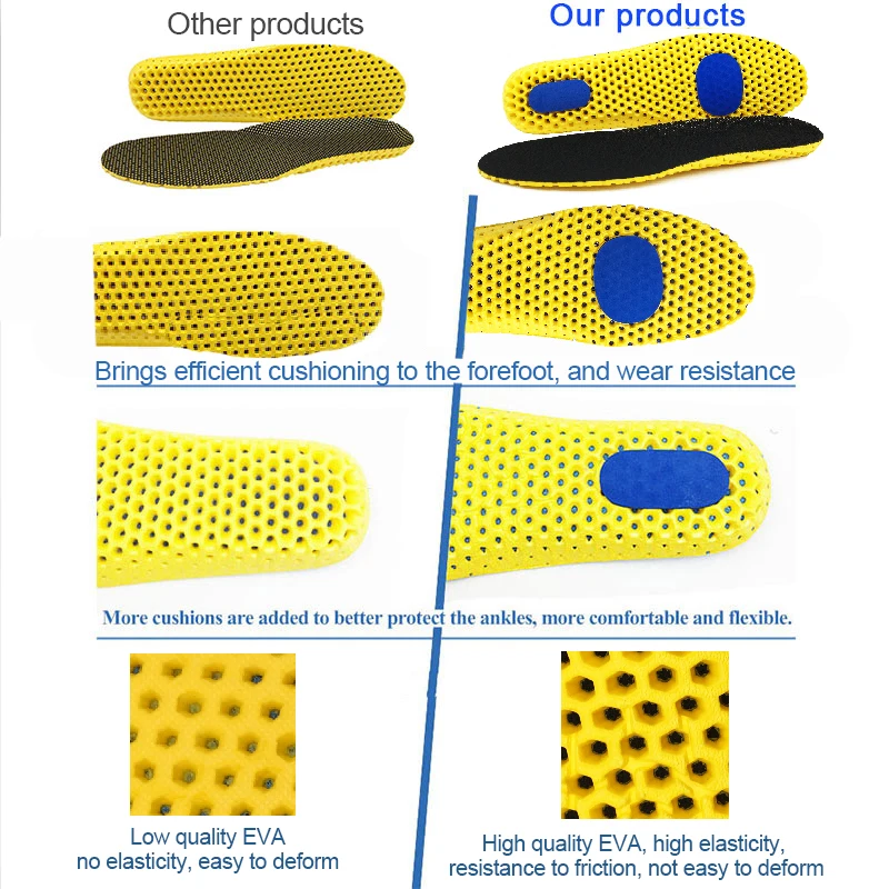 Memory Foam Insoles For Shoes Sole Mesh Deodorant Breathable Cushion Running Insoles For Feet Man Women Orthotic Insoles