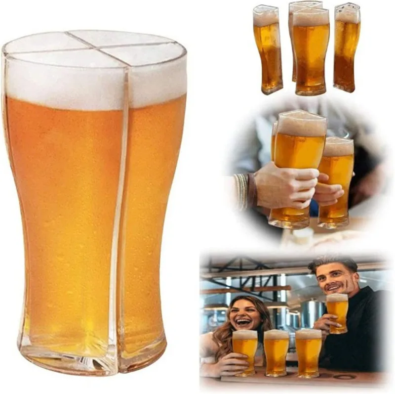Beer Glasses Mug Cup Separable 4 Part Large Capacity Thick Beer Mug