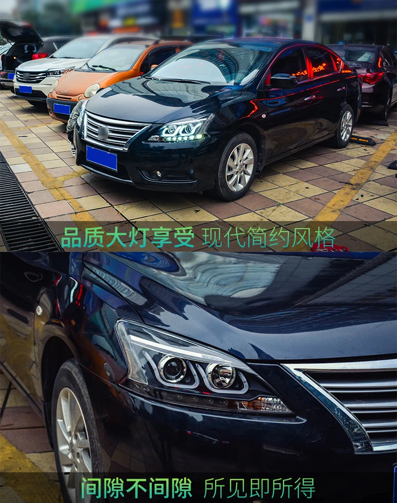 Головной фонарь для автомобиля Nissan Sylphy 2012- Sentra головной светильник s противотуманный светильник s дневной ходовой светильник DRL H7 светодиодный Биксеноновая лампа автомобильные аксессуары