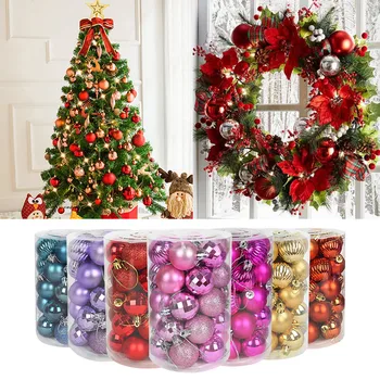 

34pcs 4cm Glitter Christmas Tree Ball Decor Bauble Hanging Balls Home Ornaments for Xmas Party Decorarion New Year Navidad Gifts