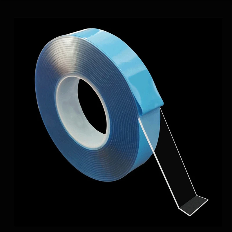 Blue nano thick 2MM 1 м многоразовая Двухсторонняя клейкая нано-бесследная лента Съемная наклейка моющаяся клейкая петля диски связать клей гаджет - Цвет: Blue nano thick 2MM