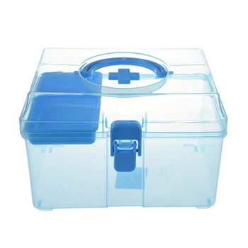 

AAAE Top-Random Color Plastic Family Healthy Box Medicine Chest Pill First Aid Case