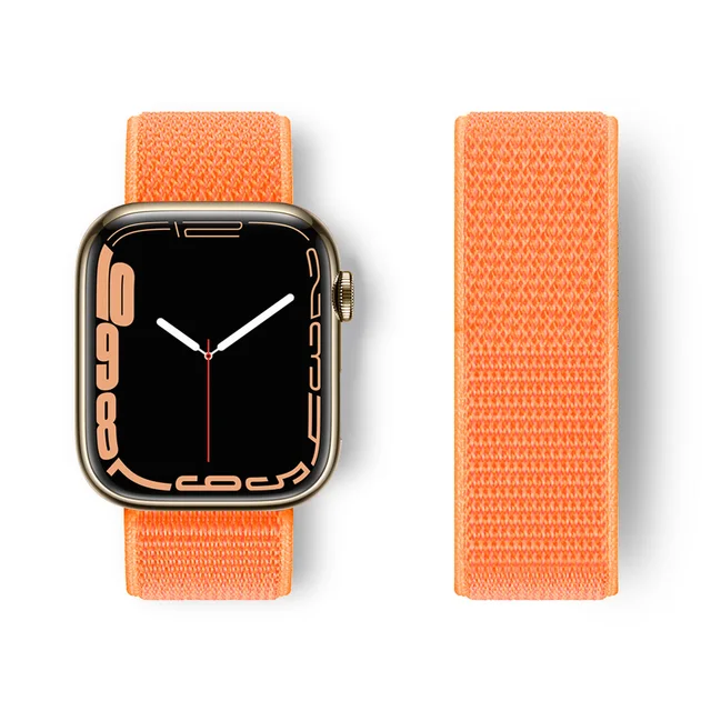 Nylon Strap for Apple Watch Band Series 765 45mm 41mm44mm 40mm  Smartwatch Watchband Belt Sport Bracelet on iWatch 4 3 42mm 38mm papaya