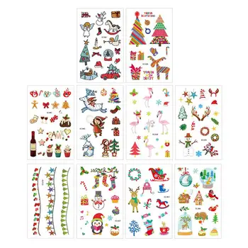 

20 Sheets Cute Kids Tattoo Sticker Christmas Tattoo Decal Colorful Christmas Sticker Waterproof Tattoo Sticker for Children