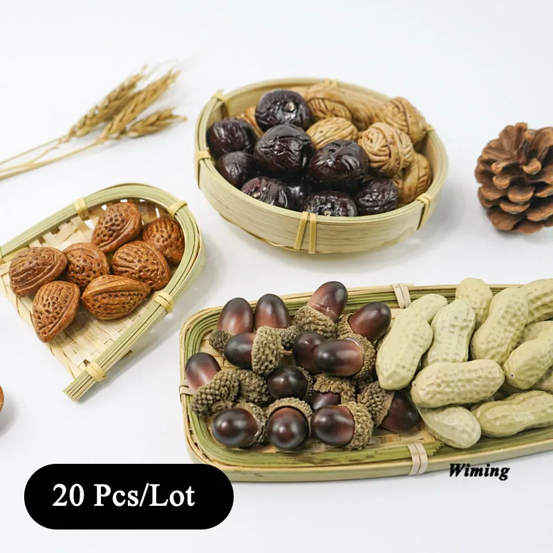 Simulation dry fruit peanut red dates almond Walnut acorn model toys props for store cabinet Restaurant decoration | - Цена: 328,73 - 657,46 руб. / lot