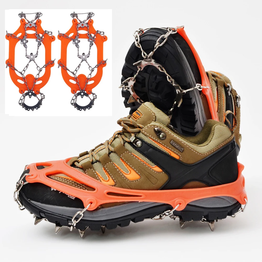 1 Pair Quality Outdoor Climbing Antiskid Crampons Winter Walk 18 Teeth