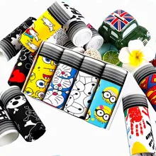 Мужское нижнее белье,, сексуальные мужские хлопковые боксеры с рисунком, шелковые мужские боксеры, много узоров, боксеры, дышащие, Calecon Homme Undergar, Мужские t