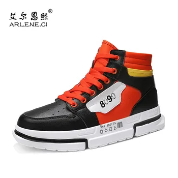 

2019 High Top Sneakers Men Skateboarding Shoes New Men's Breathable Outdoor Sports Shoes Hip Hop Street Walking Flats Zapatillas