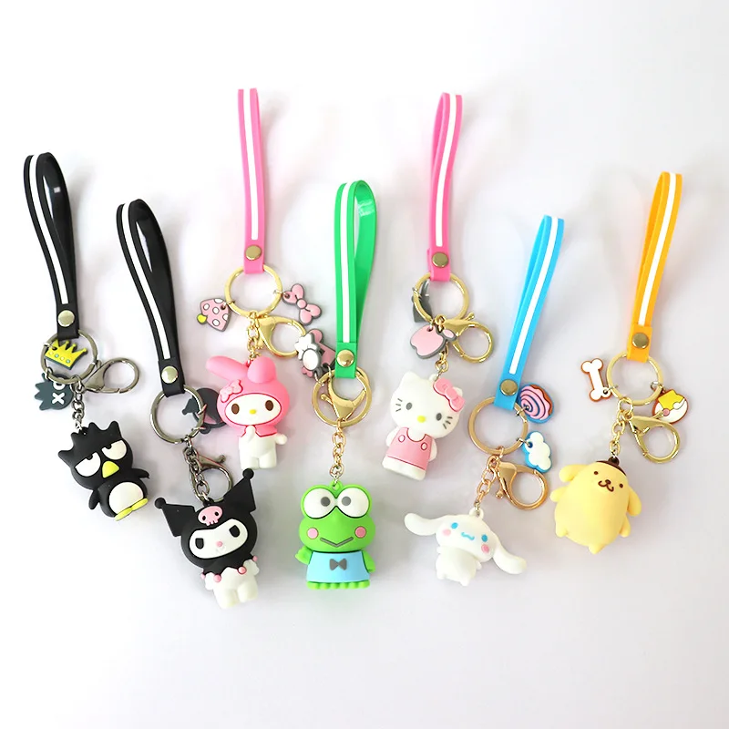 Kawaii Keychain Melody Hello Kitty Melody Kuromi Cinnamoroll Cartoon Couple  Bag Keychain Pendant Cute Toys Key Buckle Small Gift