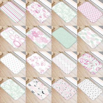 

1pcs 40*60cm Flamingo Stripe Pineapple Anti-Slip Suede Carpet Door Mat Doormat Outdoor Kitchen Living Room Floor Mat Rug 48284