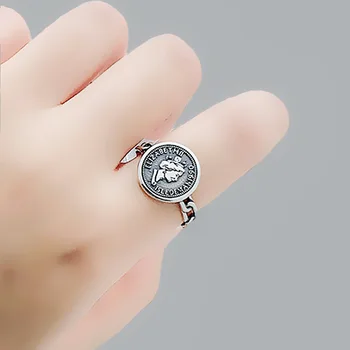 

Boho Vintage 925 Sterling Silver Queen Rings For Women Wedding Band Men Finger Rings Female Bohemian Jewelry Gifts