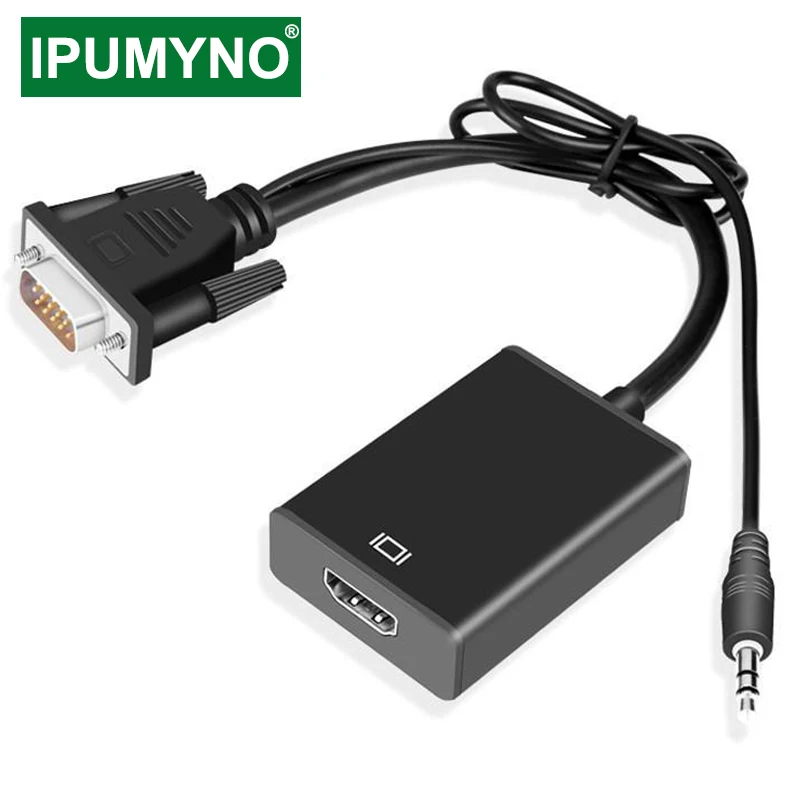 VGA To HDMI-Compatible Cable Converter Ps4 Tv Box Aux Audio
