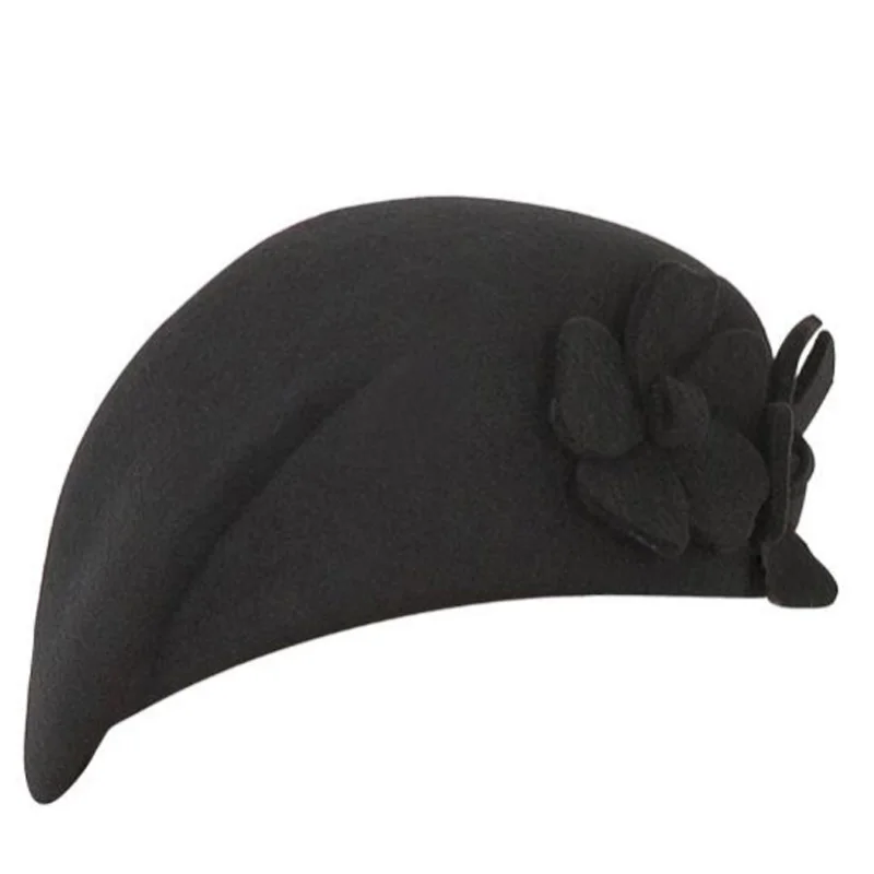 Wool Black Fedora Hat England Style Vintage Winter Beret | Аксессуары для одежды