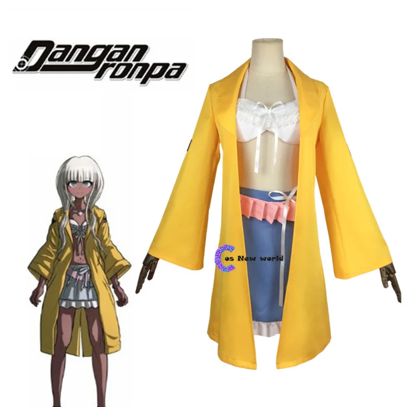 2020 NEW Danganronpa V3:Killing Harmony Angie Yonaga Cosplay Costume Uniform Anime Halloween Yellow Suit Wig | Тематическая одежда