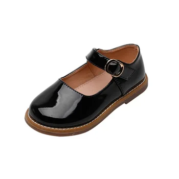 

2020 Autumn Kids Shoes Girl's Shoes Flats Hook & Loop Solid Fashion Sweet All-match