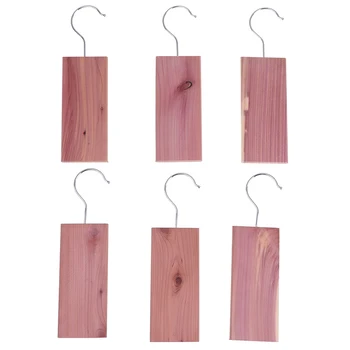 

6pcs/lot Natural Cedar Wood Moth Hanger Hanging Block Repellent Wardrobe Clothes Drawer