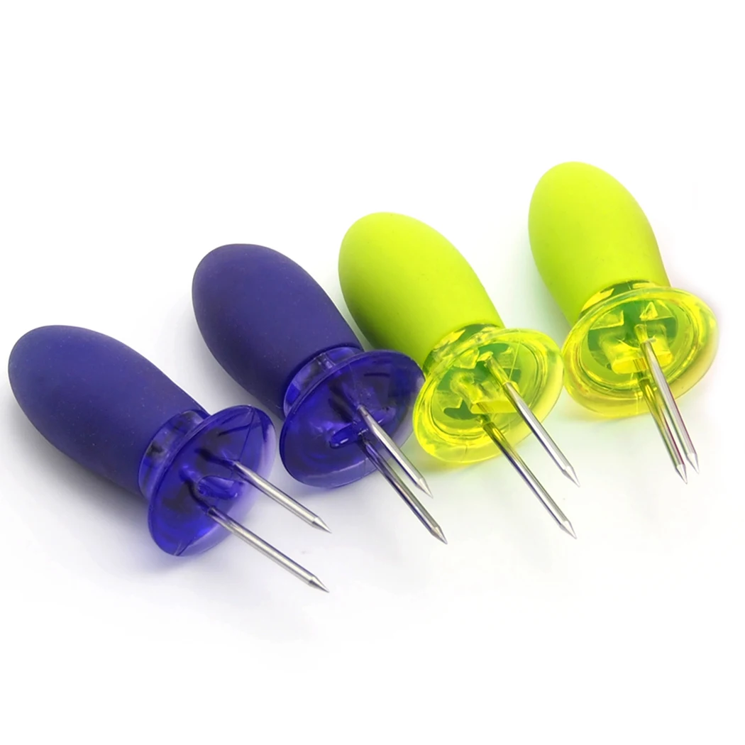 6Pcs Reusable BBQ Corn Holders Safe Stainless Steel Corn On The Cob Holders Skewers Needle Prongs Outdoor BBQ Barbecue Hand Tool