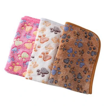 

JEYL 3PCS Cute Dog Bed Mats Soft Flannel Fleece Foot Print Warm Pet Blanket Sleeping Beds Cover Mat for Small Dogs Cat