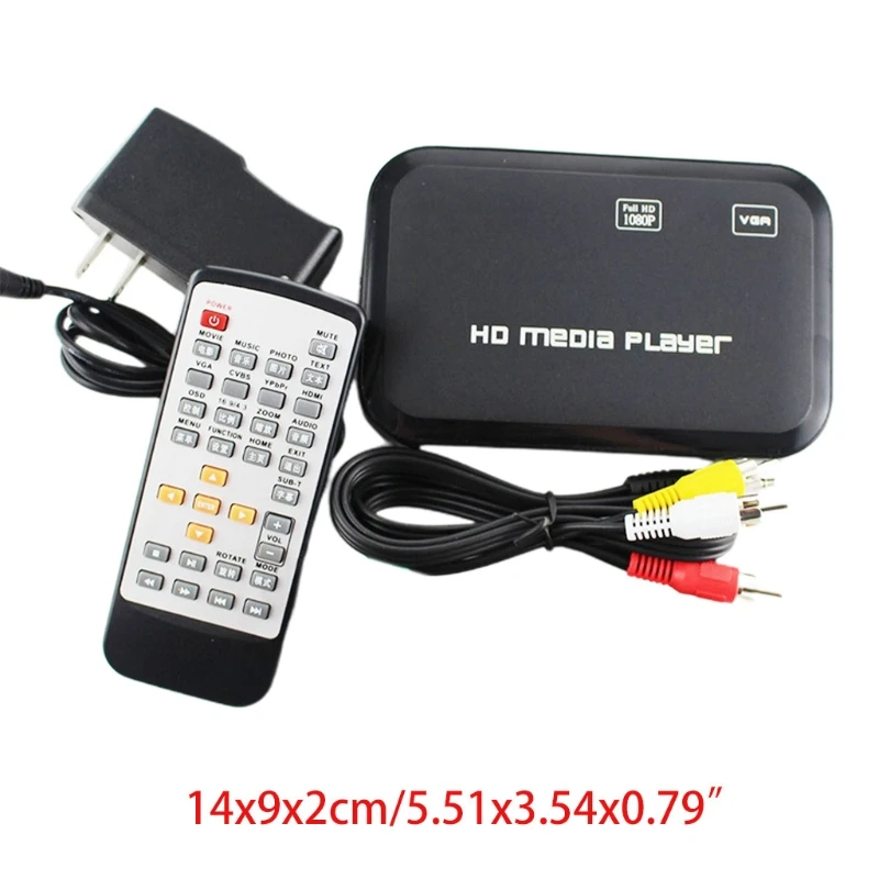 Внешний мини-жесткий диск 1080P USB с поддержкой SD MMC U диска MKV AVI медиаплеер