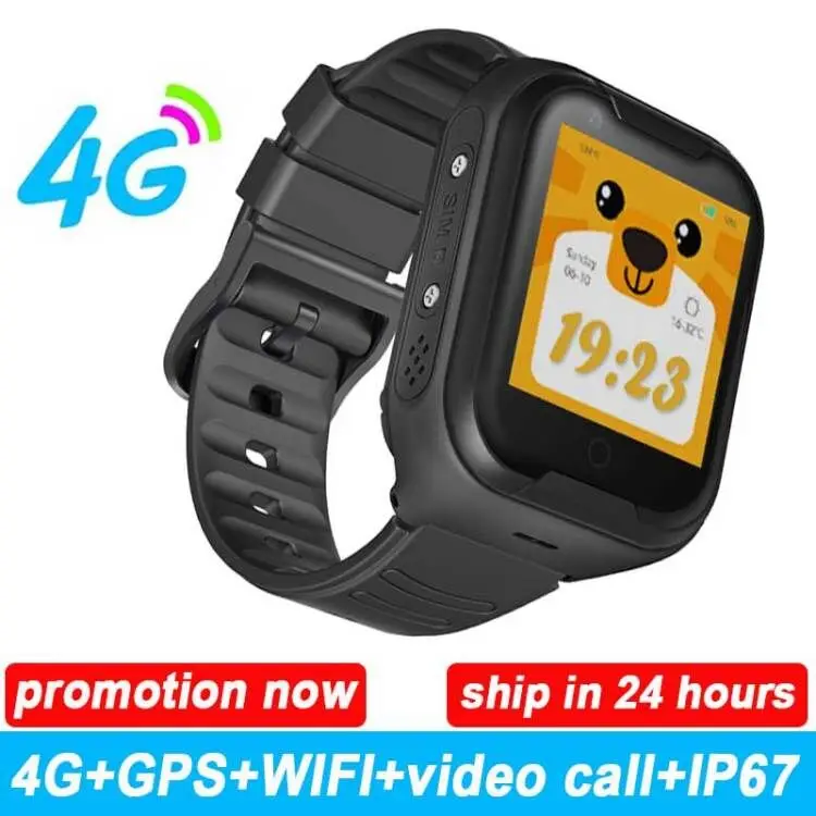 A36E Детские умные часы 4G Wifi gps трекер Детские часы с функцией sos камера телефон часы дети анти-потеря часы видео чат умные часы - Цвет: black